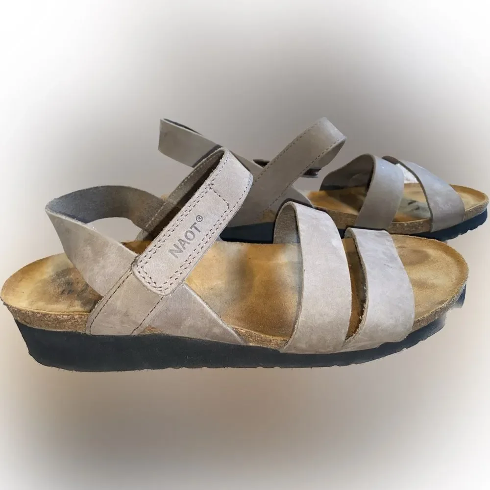 Naot Kayla Wedge Stone Leather Women’s Size EU 41 US 10